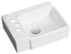 American Imagination AI-1302 Above Counter Rectangle Vessel In White Color For 4-in. o.c. Faucet