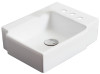 American Imagination AI-1306 Above Counter Rectangle Vessel In White Color For 4-in. o.c. Faucet