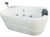 EAGO AM175-L 57'' White Acrylic Right Drain Jetted Whirlpool Bathtub W/ Fixtures