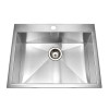 Houzer BCS-2522 Bellus Series Zero Radius Topmount Stainless Steel 1-Hole Single Bowl Kitchen Sink