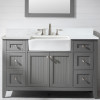 Design Element BK-54-GY Vanity in Gray w/ Marble Top in White w/ White Basin