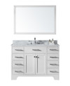 Exclusive Heritage CL-10048S-WMWH Single Sink Vanity in White w Marble Top