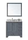 Exclusive Heritage CL-10136S-WMCG Single Sink Vanity in Grey w/ Marble Top