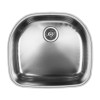 Ukinox D537.10 D-shape Stainless Steel Undermount Kitchen Sink with 1 Bowl