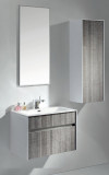 Eviva EVVN12-36ASH Ashy Wall Mount Bathroom Vanity High Gloss Ash Gray with White Integrated Sink