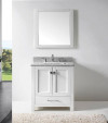 Eviva EVVN199-30WH Aberdeen Transitional White Bathroom Vanity with White Carrera Top