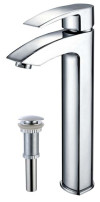 Kraus FVS-1810-PU-10CH Visio Chrome Vessel Faucet with Matching Drain