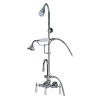 Converto Shower w/Handheld Shower Riser Cast Iron Tub In Polished Chrome