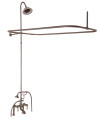 Code Rectangular Shower Unit with Elephant Spout and Cross Handles In Brushed Nickel