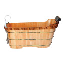 ALFI brand AB1148 59'' Free Standing Oak Wooden Bathtub with Tub Filler