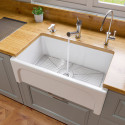 ALFI brand AB3018ARCH-W White Arched Apron Thick Wall Fireclay Farm Sink