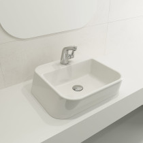 BOCCHI 1074-001-0126 White Firenze Unique vessel sink with single hole faucet setting