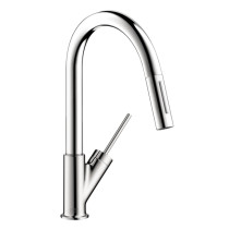 AXOR 10824001 Pull-Down 2-Spray Bar/Prep Kitchen Faucet in Chrome