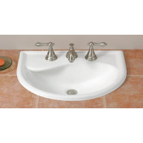 Cheviot 1177-WH-4 Calypso Drop-In Basin with 4" Faucet Drilling in White