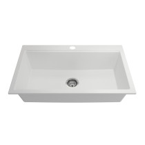 BOCCHI 1616-507-0126 Baveno Lux Dual-Mount 34 Granite Kitchen Sink in Milk White