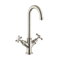 AXOR 16806821 Montreux Bar Faucet with Cross Handle in Brushed Nickel