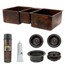 Premier Copper Products KSP3_KTDB422210 Kitchen Sink and Drain Package