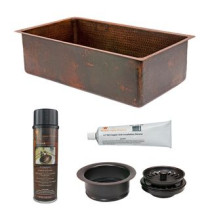 Premier Copper Products KSP3_KSDB30199 Kitchen Sink and Drain Package