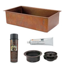 Premier Copper Products KSP3_KSB33199 Kitchen Sink and Drain Package