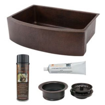 Premier Copper Products KSP3_KASRDB33249 Kitchen Sink and Drain Package