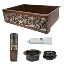 Premier Copper Products KSP3_KASDB33229S-NB Kitchen Sink and Drain Package