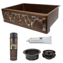 Premier Copper Products KSP3_KASDB33229G-NB Kitchen Sink and Drain Package