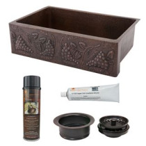 Premier Copper Products KSP3_KASDB33229G Kitchen Sink and Drain Package