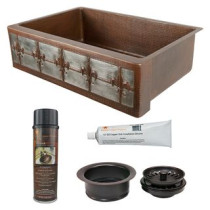 Premier Copper Products KSP3_KASDB33229F-NB Kitchen Sink and Drain Package