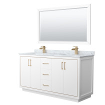 Wyndham WCF111166DWZCMUNSM58 Icon 66 Inch Double Bathroom Vanity in White