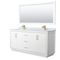 Wyndham WCF111172DWZCMUNSM70 Icon 72 Inch Double Bathroom Vanity in White