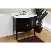 Bellaterra Home 203037-B-WH 36.6" Single Vanity with White Marble in Black