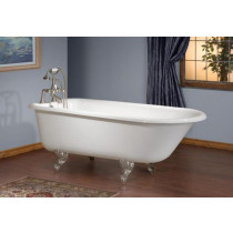 Cheviot 2093-WW-6 Cast Iron Bathtub with Flat Area Pre-drilled Holes at 6"