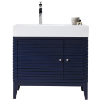 James Martin 210-V36-VBL-GW 36 Inch Victory Blue Vanity With Solid Surface Top