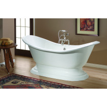 Cheviot 2151-BB-0 Regency Cast Iron Oval Bathtub in Biscuit with Pedestal Base