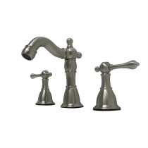 Bellaterra 2215-BN Brush Nickel Widespread Bathroom Faucet with Drain Assembly