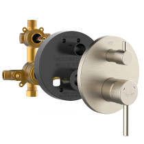 Pulse 3005-RIVD-BN Two Way Tru-Temp Pressure Balance 1/2" Rough-In Valve with Brushed Nickel Round Trim Kit
