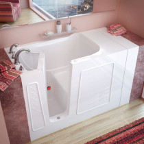 MediTub 3053LWS Walk-In 30 x 53 Left Drain White Soaking Bathtub