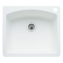Blanco 440211 Diamond Single Bowl SILGRANIT Drop In Kitchen Sink in White