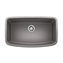 Blanco 441775 Valea Super Rectangular Single Bowl Undermount Kitchen Sink in Metallic Gray
