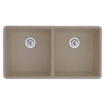 Blanco 517678 Precis 16 Inch Equal Double Bowl Undermount Kitchen Sink in Truffle
