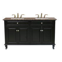 Bellaterra Home 603215-62B-BB Ebony Double Vanity with Baltic Brown Marble
