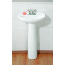 Cheviot 613-WH Mini Fiore Modern White Vitreous China Pedestal Sink