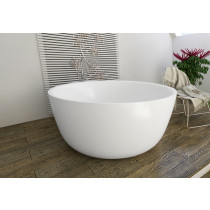 Aquatica PS720M-Wht PureScape Round Free Standing Solid Surface Bathtub In White