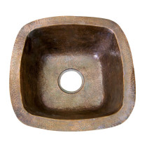 Antique Copper Barclay 6516 18'' Handmade Hammered Prep / Bar Sink