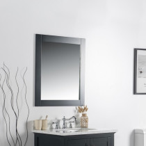 Bellaterra Home 7700-28-M-DG 28 in. Solid Wood Frame Mirror- Dark Gray