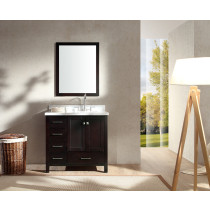 Ariel A037S-R-ESP Single Sink Vanity Set with Right Offset Sink in Espresso