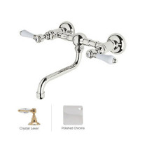 Rohl A1405/44LCAPC-2 Crystal-Lever Vocca Wall Mount Bridge Lavatory Faucet