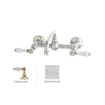Rohl A1423LCAPC-2 Vocca Wall Mounted Bridge Bathroom Faucet With Crystal Handle