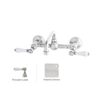 Rohl A1423LPAPC-2 Vocca Wall Mounted Bridge Bathroom Faucet With Porcelain Handle