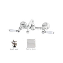 Rohl A1423XCAPC-2 Vocca Wall Mounted Bridge Bathroom Faucet With Crystal Handle